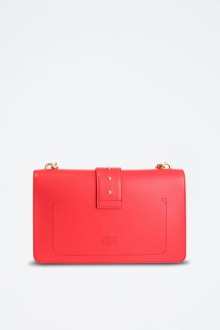 Mala a tiracolo em couro Love - Vermelho