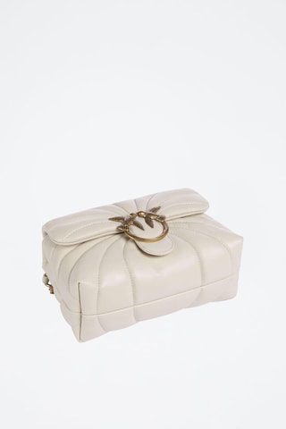 Mala de tiracolo em couro de carneiro Love Puff Mini - Branco