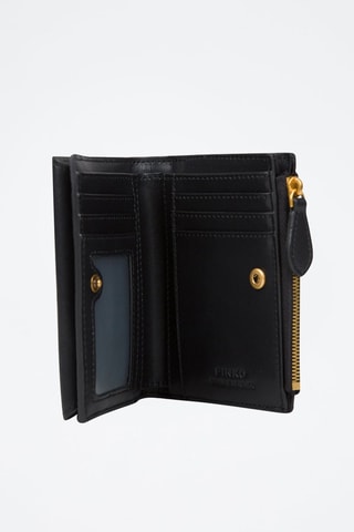 Carteira de couro de vitelo Modello Compact - Preto