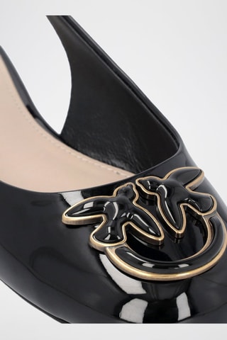 Slingbacks envernizados Maggy - Preto