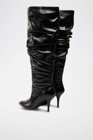Botas em couro napa Lucy - Preto