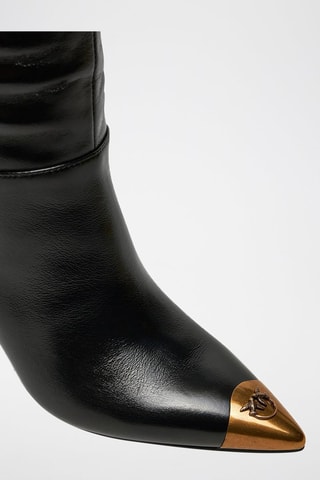 Botas em couro napa Lucy - Preto