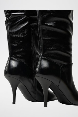 Botas em couro napa Lucy - Preto