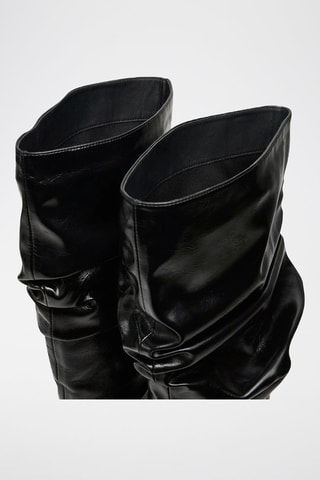 Botas em couro napa Lucy - Preto