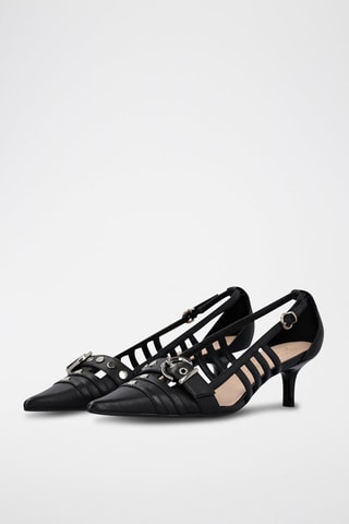 Sapatos de salto em couro de cabra Gloria - Preto