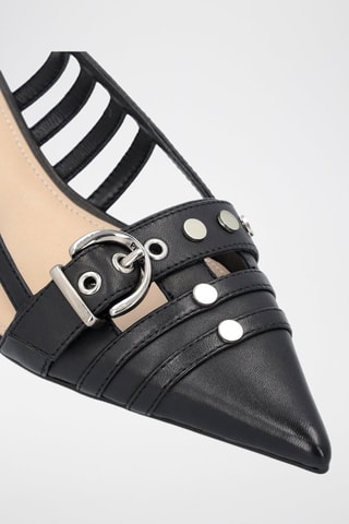 Sapatos de salto em couro de cabra Gloria - Preto