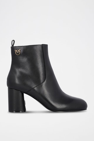 Botins em couro Cindy - Preto