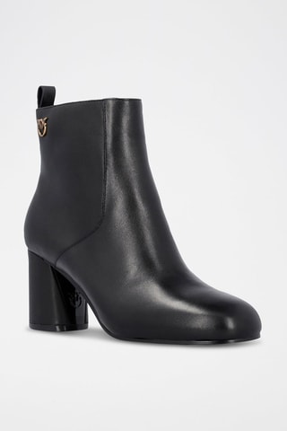Botins em couro Cindy - Preto