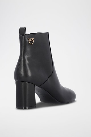 Botins em couro Cindy - Preto