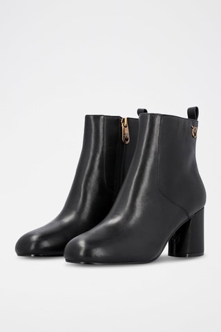 Botins em couro Cindy - Preto