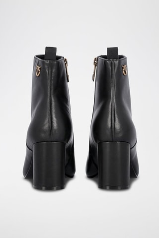 Botins em couro Cindy - Preto