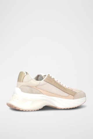 Sapatilhas com plataforma de couro Ariel - Nude e branco
