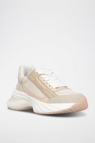 Sapatilhas com plataforma de couro Ariel - Nude e branco