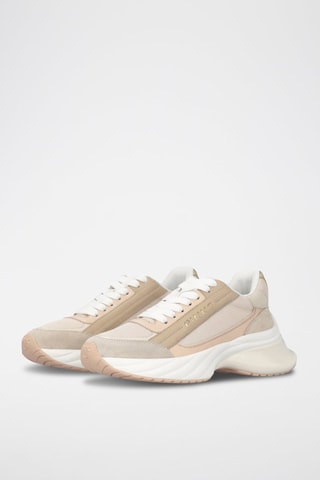 Sapatilhas com plataforma de couro Ariel - Nude e branco