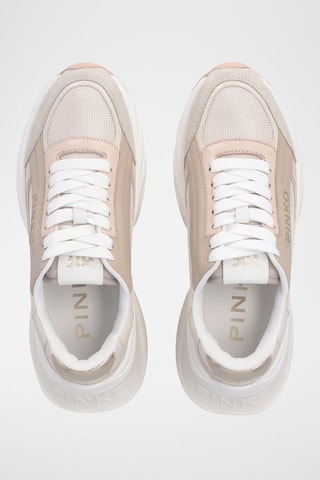 Sapatilhas com plataforma de couro Ariel - Nude e branco