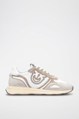 Sapatilhas em couro Zoe 01 - Branco e rosa
