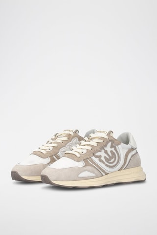 Sapatilhas em couro Zoe 01 - Branco e rosa
