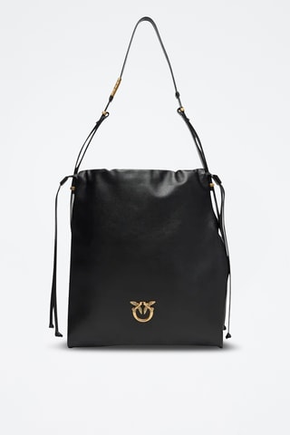 Mala de ombro em couro Slouchy - Preto