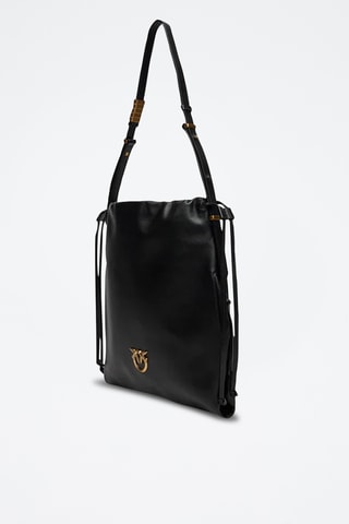 Mala de ombro em couro Slouchy - Preto