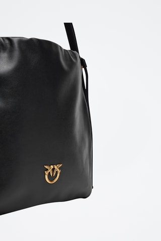 Mala de ombro em couro Slouchy - Preto