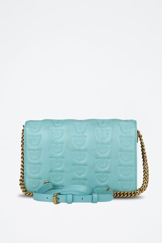 Mala a tiracolo em couro de carneiro Love Berry - Azul