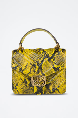 Mala em couro de vitelo Exotics - Amarelo