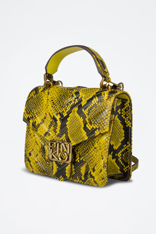 Mala em couro de vitelo Exotics - Amarelo