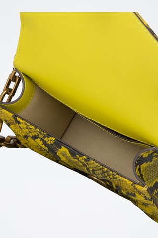 Mala em couro de vitelo Exotics - Amarelo