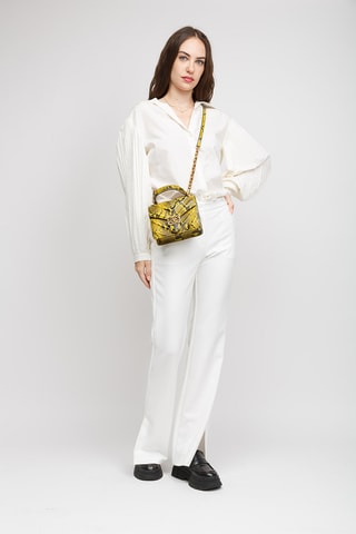 Mala em couro de vitelo Exotics - Amarelo
