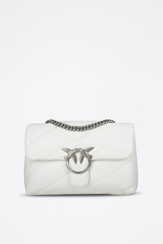 Mala a tiracolo em couro de carneiro napa Love Classic Puff Maxy - Branco