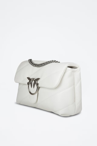 Mala a tiracolo em couro de carneiro napa Love Classic Puff Maxy - Branco
