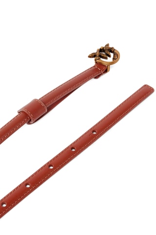 Cinto em couro Love Berry - Vermelho-tijolo
