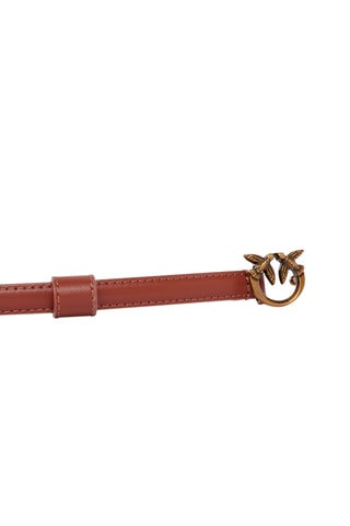 Cinto em couro Love Berry - Vermelho-tijolo