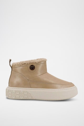 Botins forrados em couro Yoko 22 - Bege