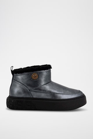 Botins forrados em couro Yoko 22 - Preto