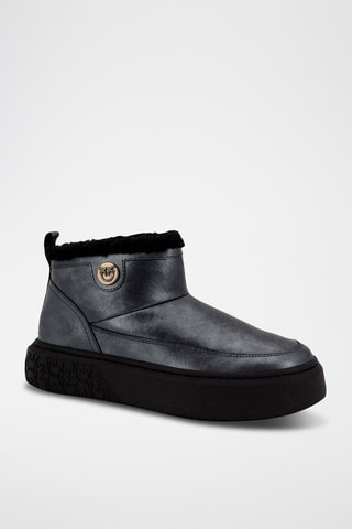 Botins forrados em couro Yoko 22 - Preto