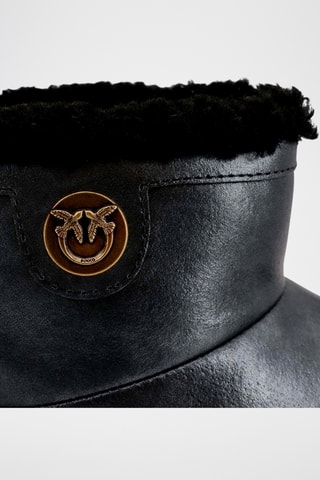 Botins forrados em couro Yoko 22 - Preto
