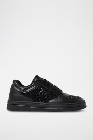 Sapatilhas em couro Mandy - Preto