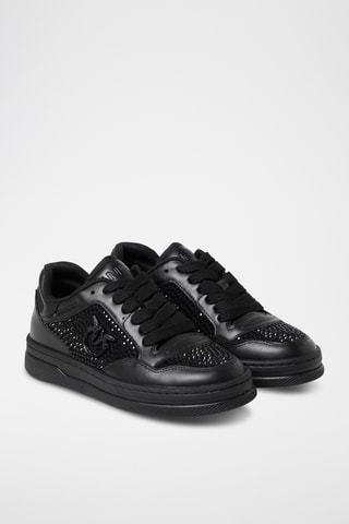 Sapatilhas em couro Mandy - Preto