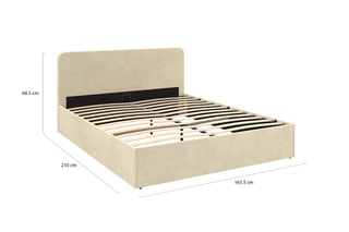 Cama com arrumação e sommier Louise - Bege