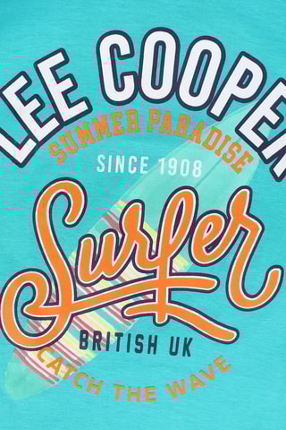 T-shirt - Turquoise en Wit