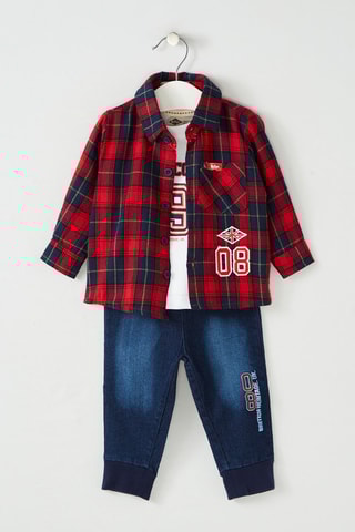 3-delige Set Rood en Marineblauw - Lee Cooper