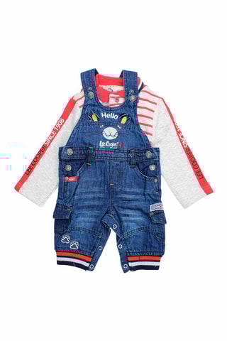 Polo met Lange Mouwen en Tuinbroek - 
Marineblauw en Rood  