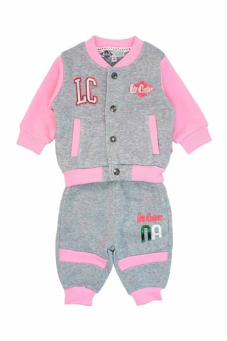 Sweater en Joggingbroek 
Gemêleerd Grijs en Roze  