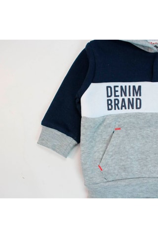 Sweater met Capuchon en Joggingbroek 
Gemêleerd Grijs  