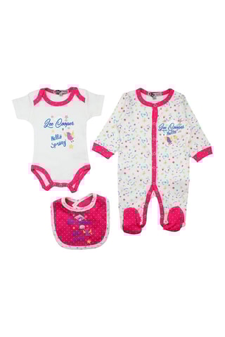 3-delige Set Wit en Fuchsia  