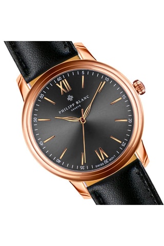 Coffret relógio de quartzo em couro e bracelete em couro
