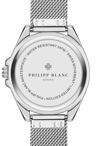 Coffret relógio de quartzo em prata ionizada e diamante e pulseiras em couro Olympe