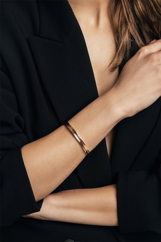 Coffret relógio de quartzo em prata íon ouro rosa e diamante e pulseira Florence