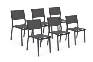 6 chaises empilables de jardin - Gris